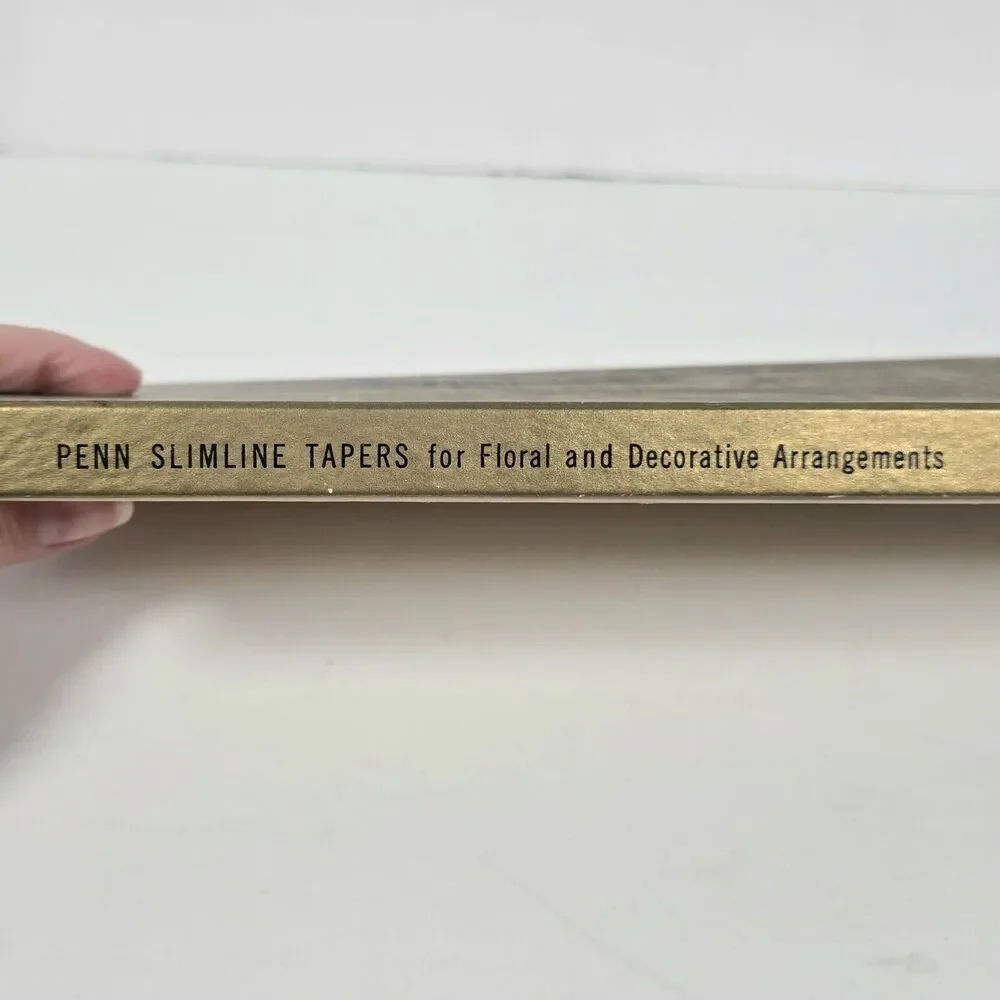 Vintage Penn Slimline Tapers Candles Red Green Set Of 12 MCM 15
